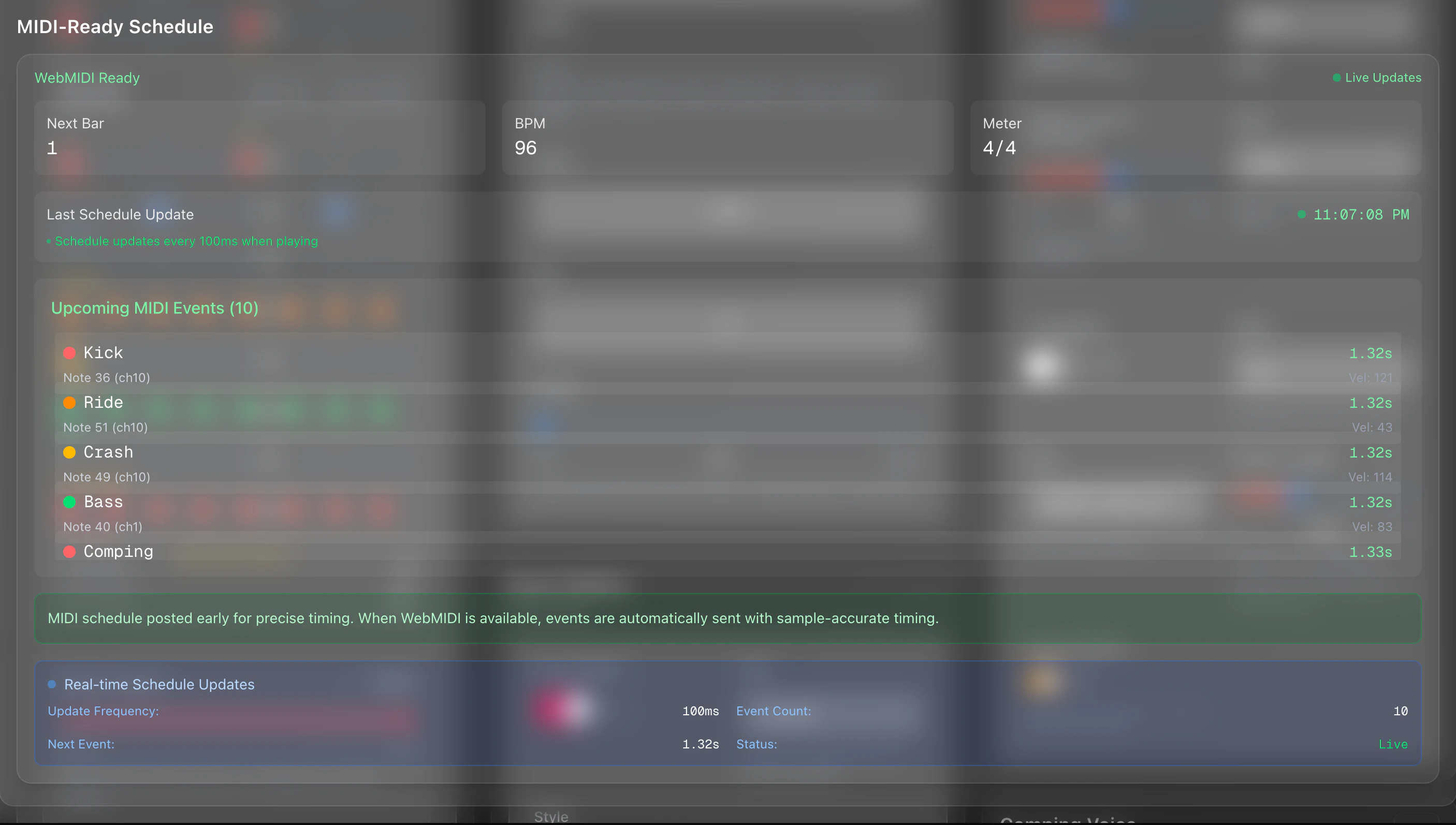 Live MIDI-ready schedule