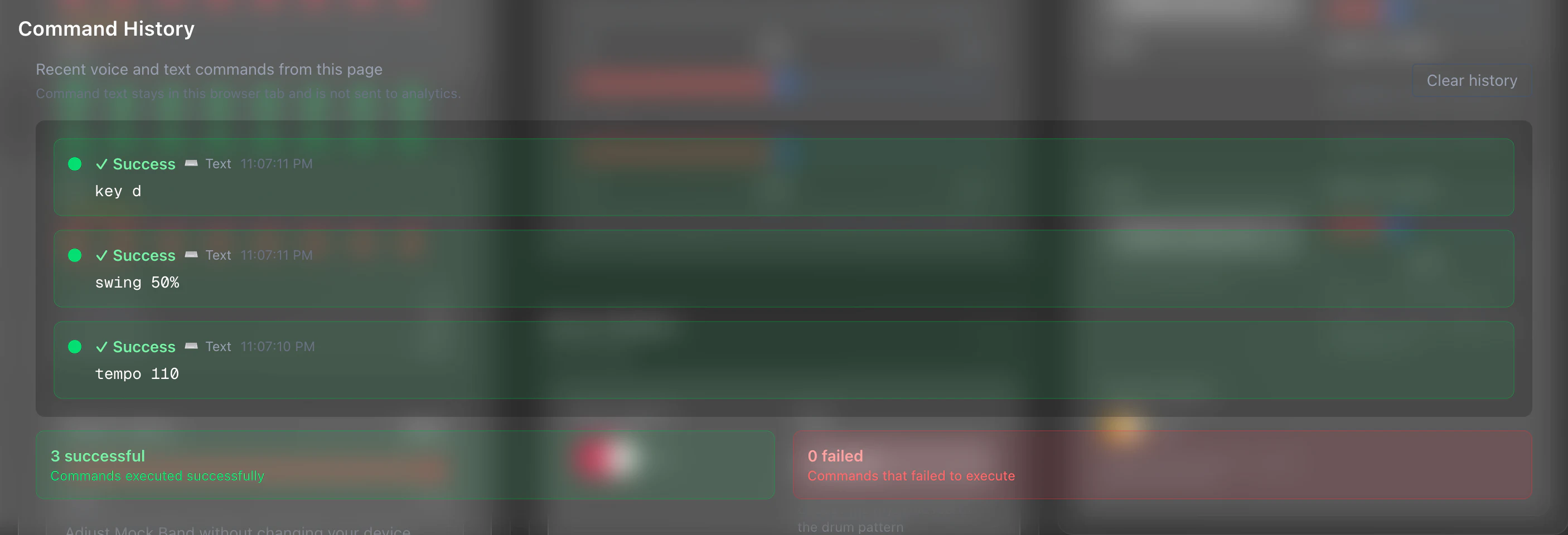 Local command history