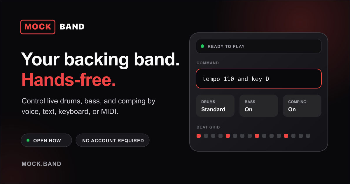 Screenshot of mock.band